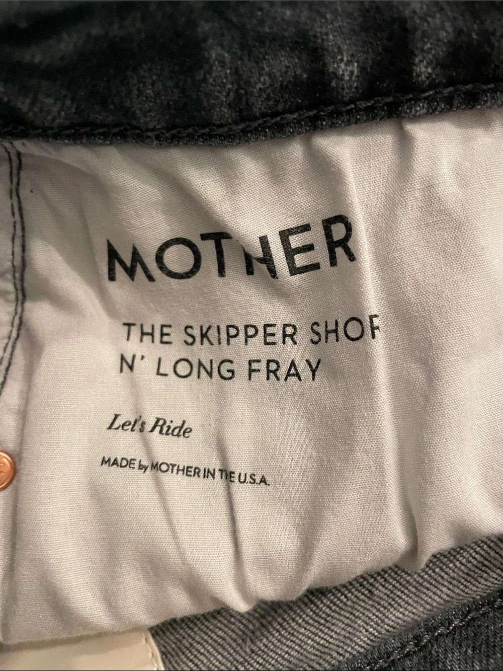 MOTHER Last Ride GrayCharcoal The Skipper Short N' Long Fray Jean Shorts Size 29